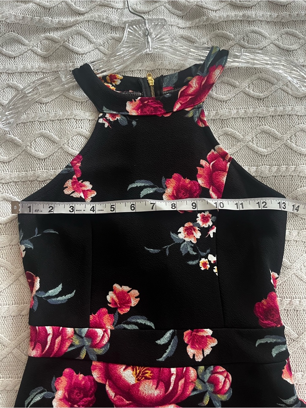 Crave Fame Black Floral Halter Fit-and-Flare Dress Hi-Low Juniors Size Small - Picture 4 of 8